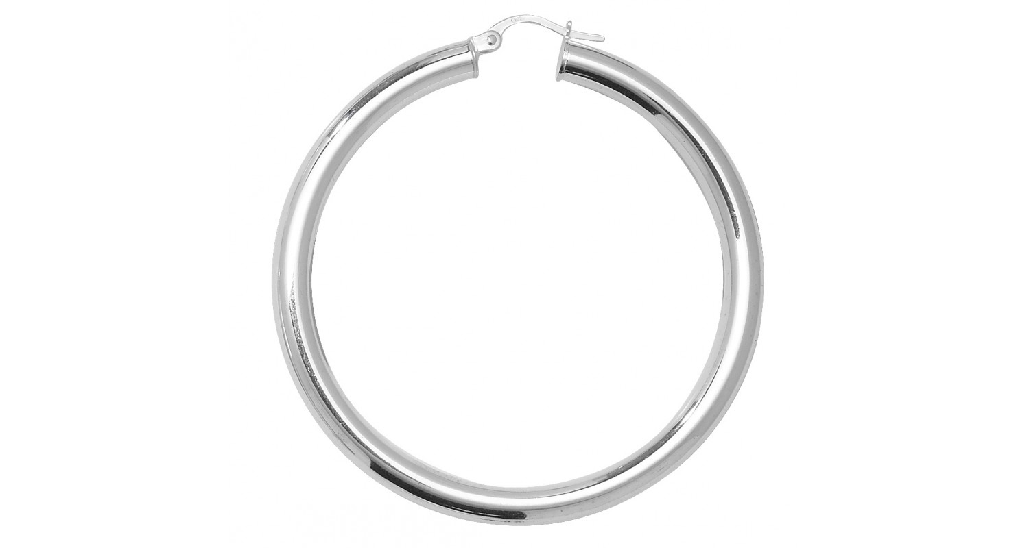 Sterling Silver Hollow Hoop Earrings